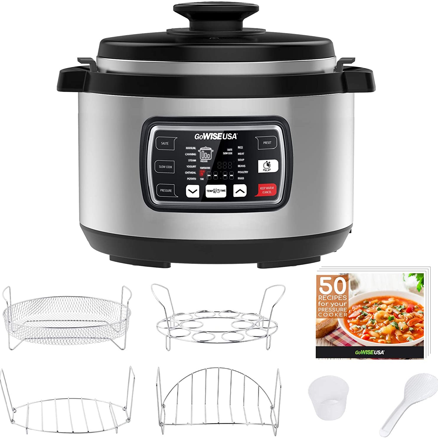 GoWise 12-in-1 Multi Functional 9.5 Qt Stainless Steel Pressure Cooker(Open Box)