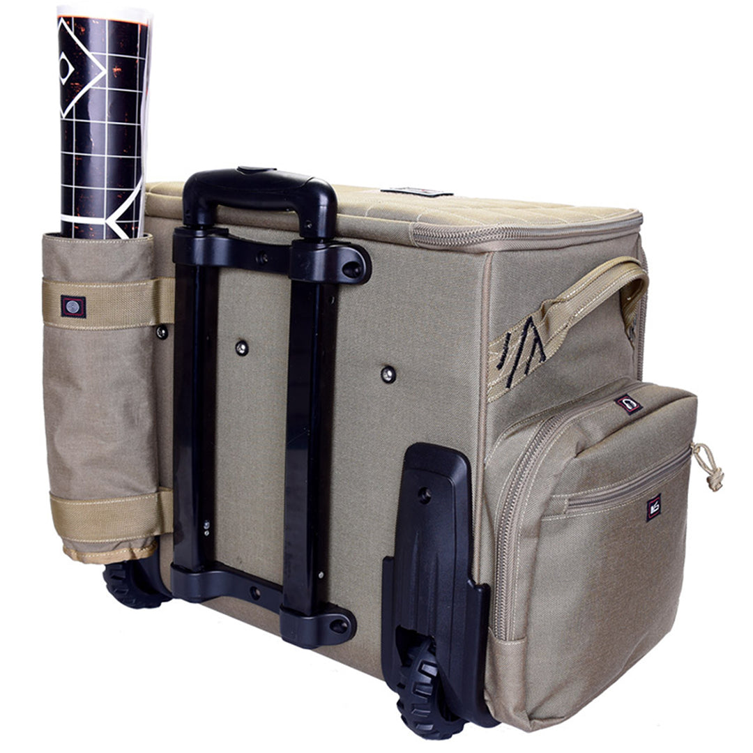 GPS Tactical Rolling Range Case Bag For Shooting Gear, 10 Handguns, & Ammo, Tan - VMInnovations