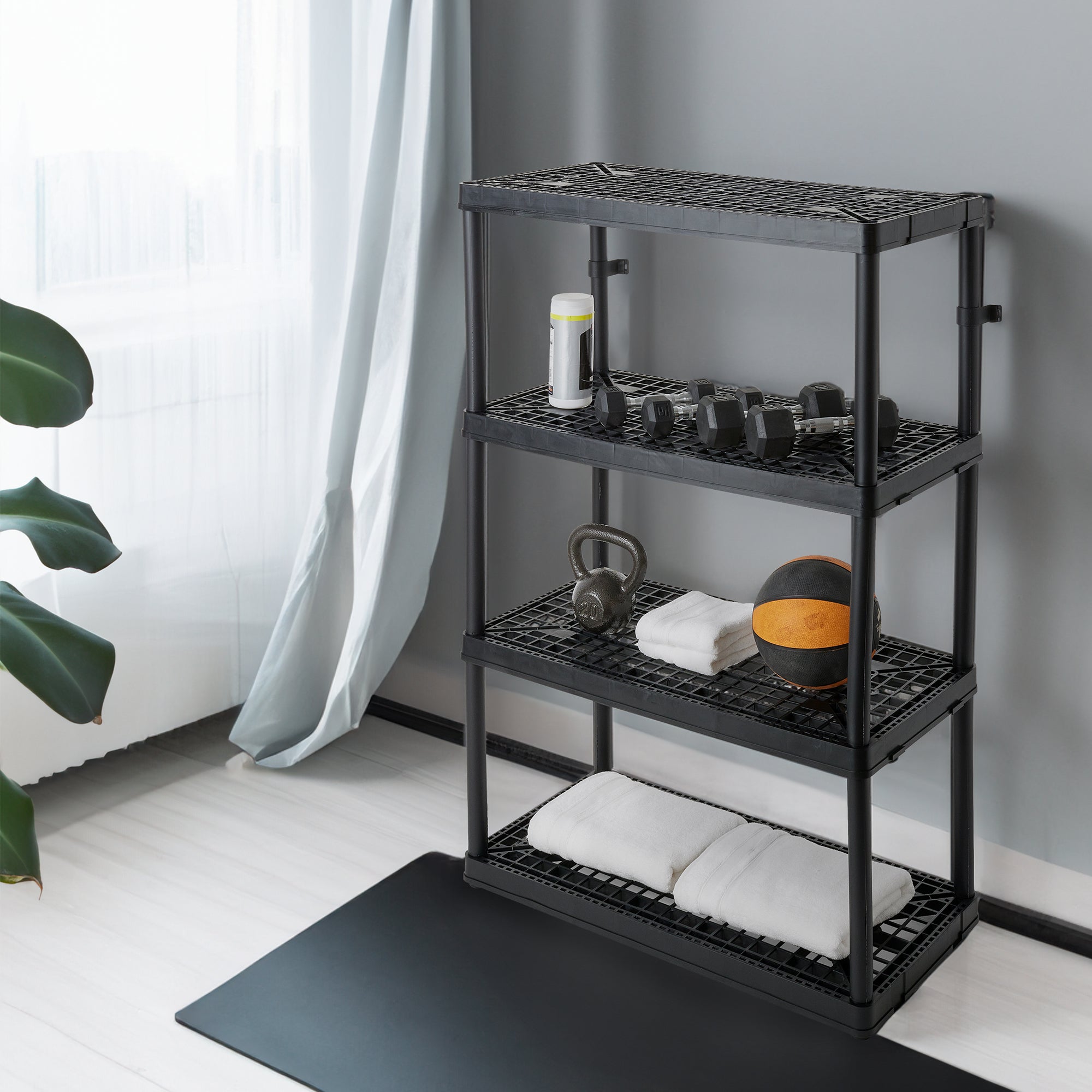 Gracious Living Heavy Duty Non Adjustable Storage Shelving, 4 Shelf (Open Box) - VMInnovations
