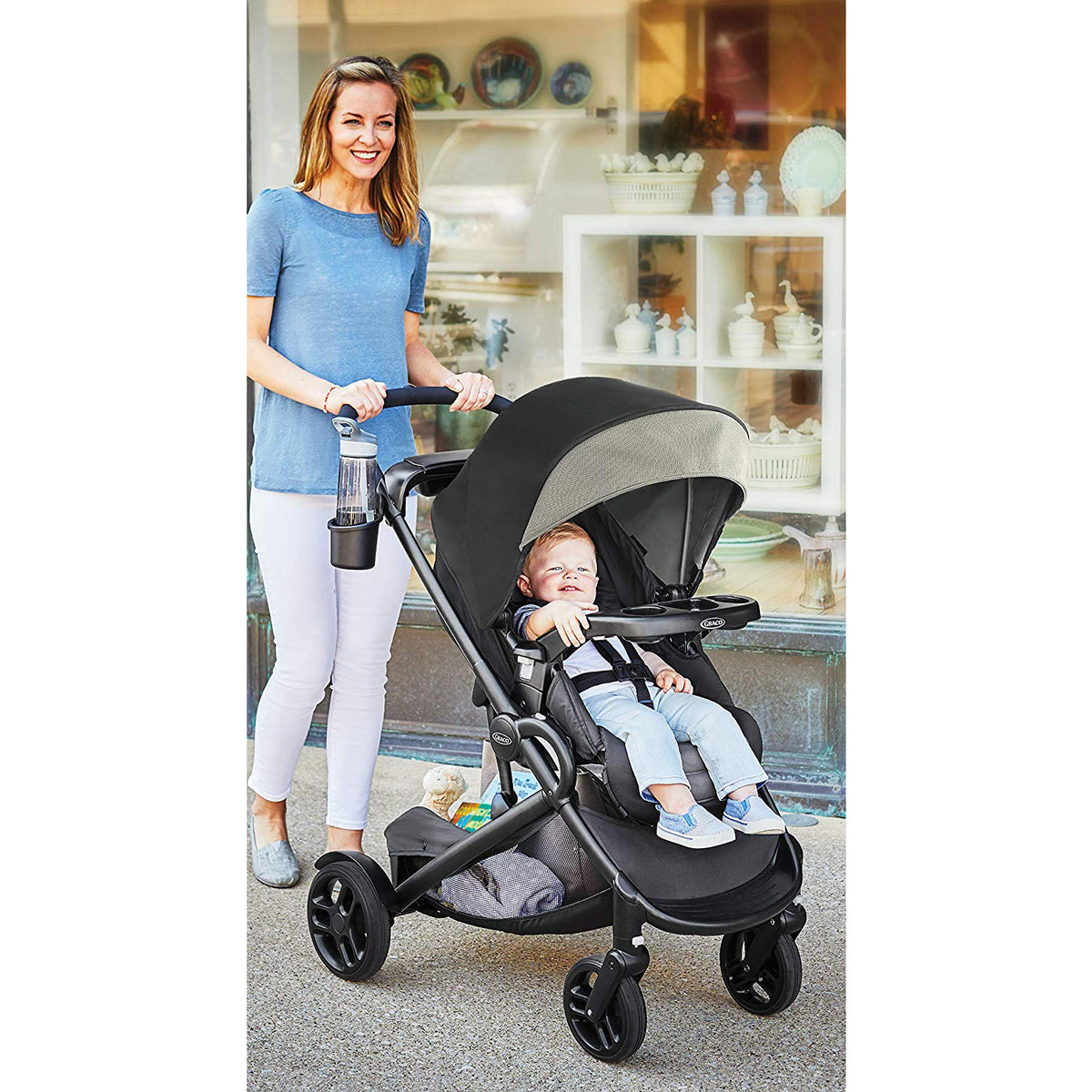 Graco Modes2Grow Infant to Toddler 4 in 1 Convertible Baby Stroller, Haven Gray