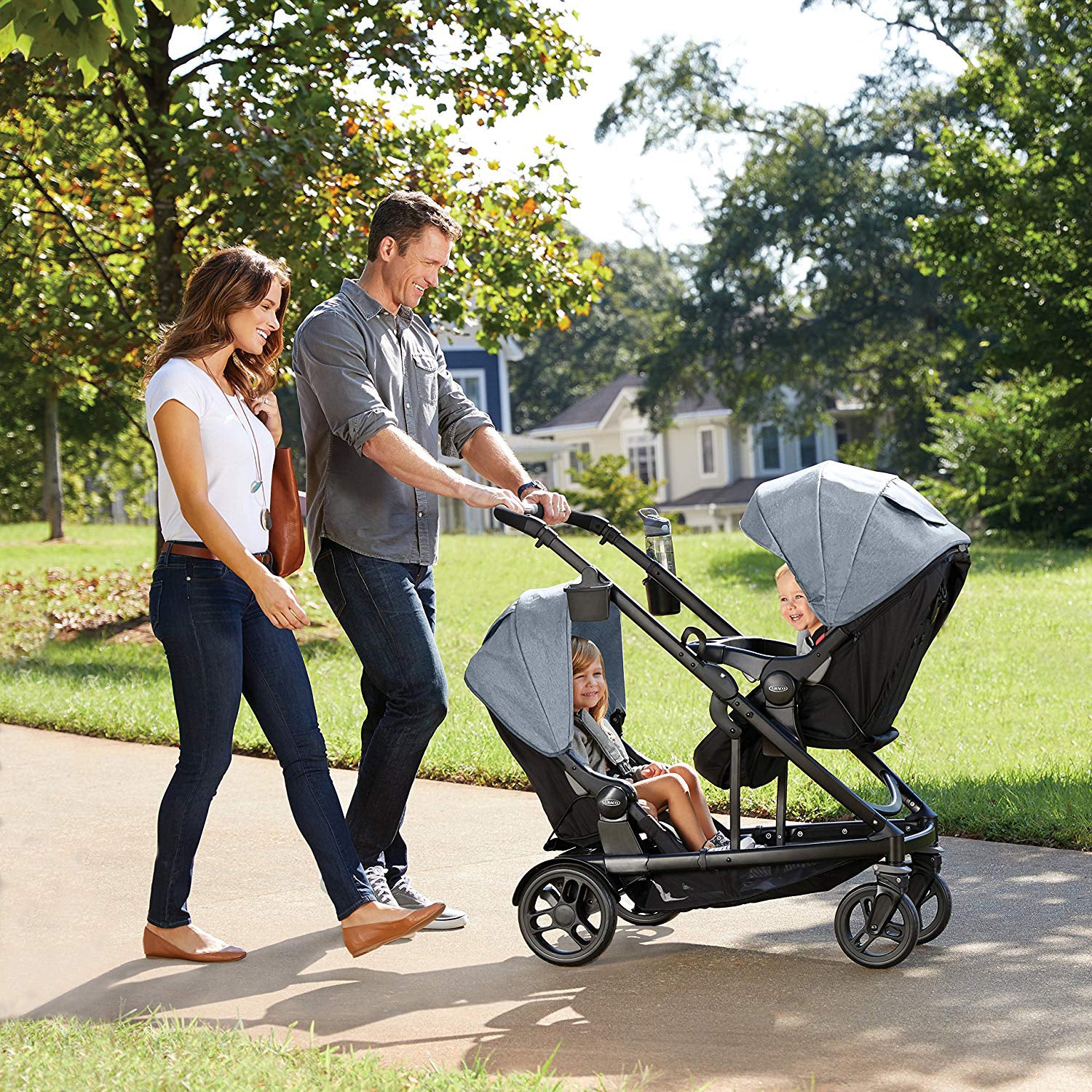 Graco Uno2Duo Single to Double Baby Toddler Convertible Stroller (Open Box)