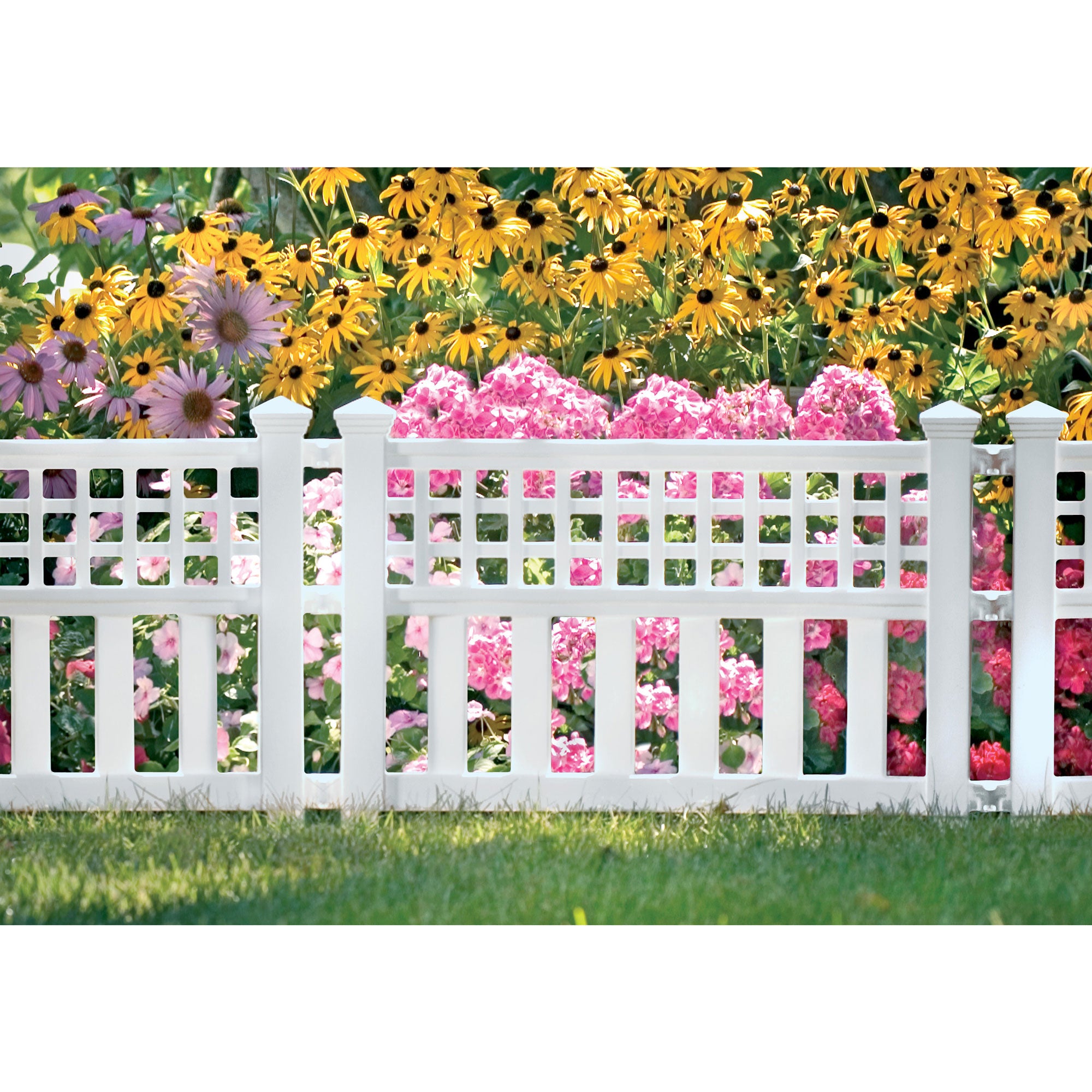 Suncast Grand View 14.5 x 24 Inch Resin Yard Garden Border Fence, White (3 Pack) - VMInnovations