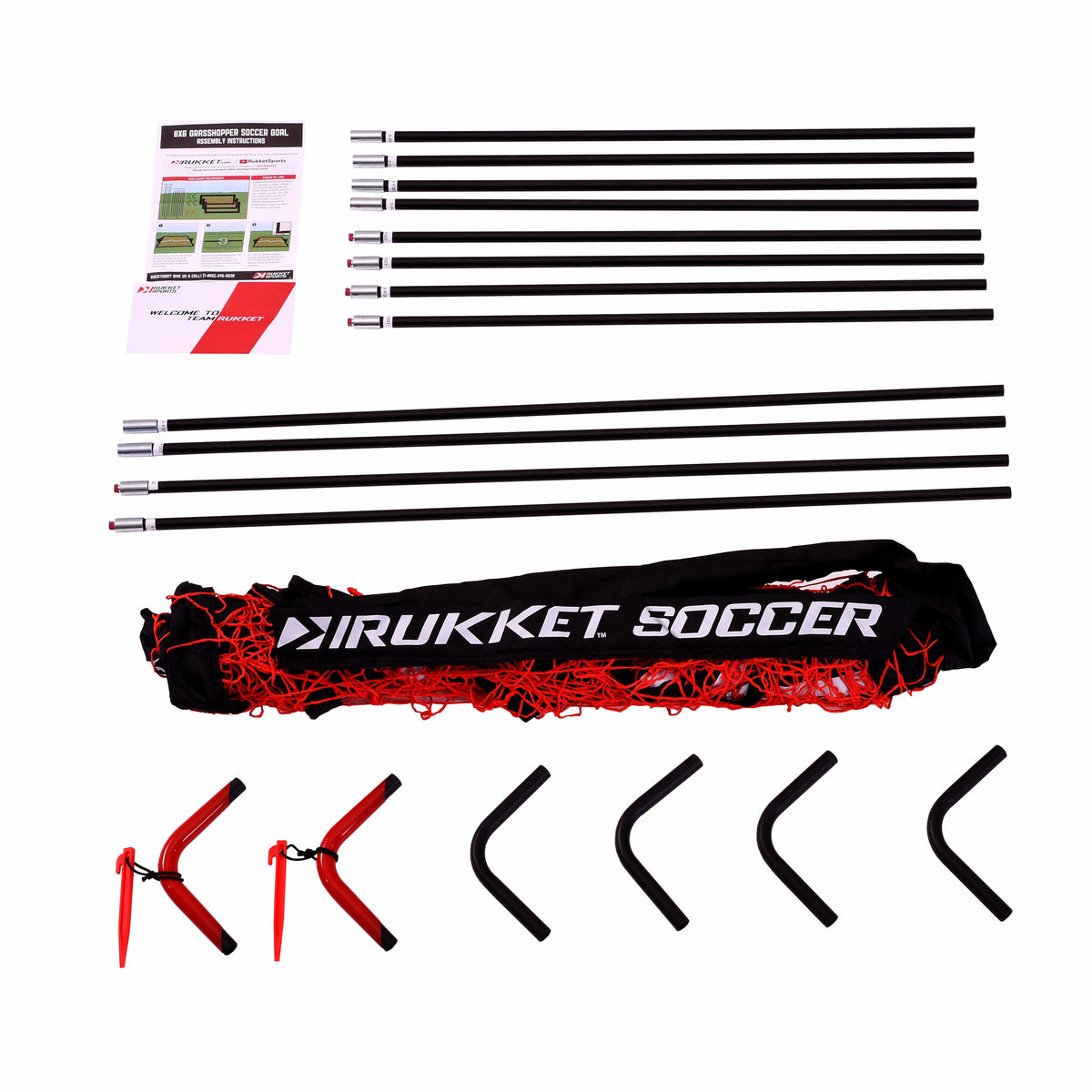 Rukket Sports 8 x 6 Ft Travel Sport Practice Foldable Soccer Goal Net (Open Box)