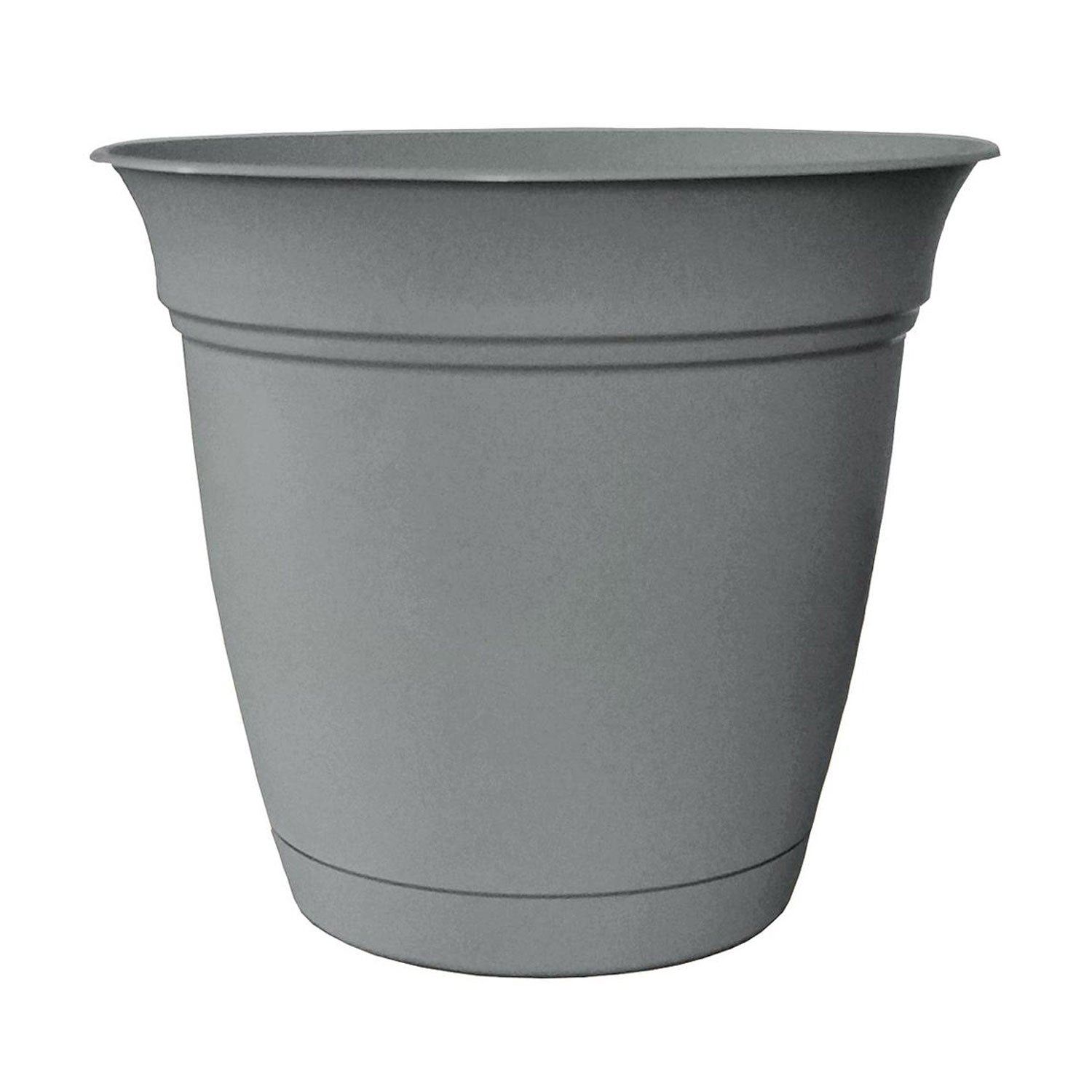 HC Companies ECA08000 8 Inch Eclipse Planter with Attached Saucer, Stormy Gray