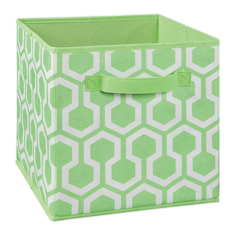 ClosetMaid 184300 Fabric Storage Organizer Cube Drawer w/ Handles, Green Hexagon