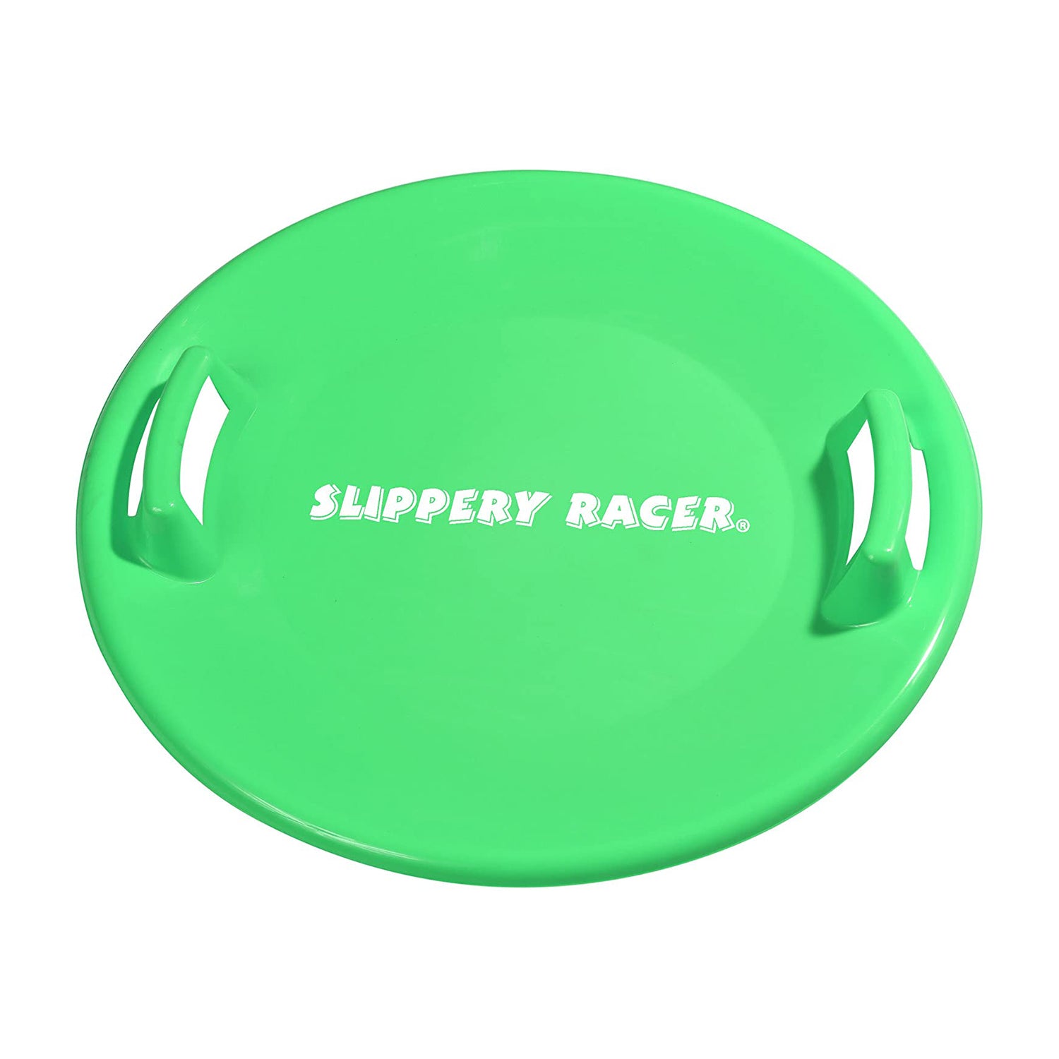 Slippery Racer Downhill Pro Plastic Saucer Snow Sleds, Green, Blue, and Red