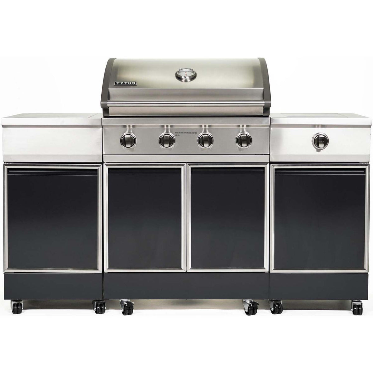 TYTUS Liquid Propane 4 Burner Gas Stainless Steel Grill Island, Charcoal Gray