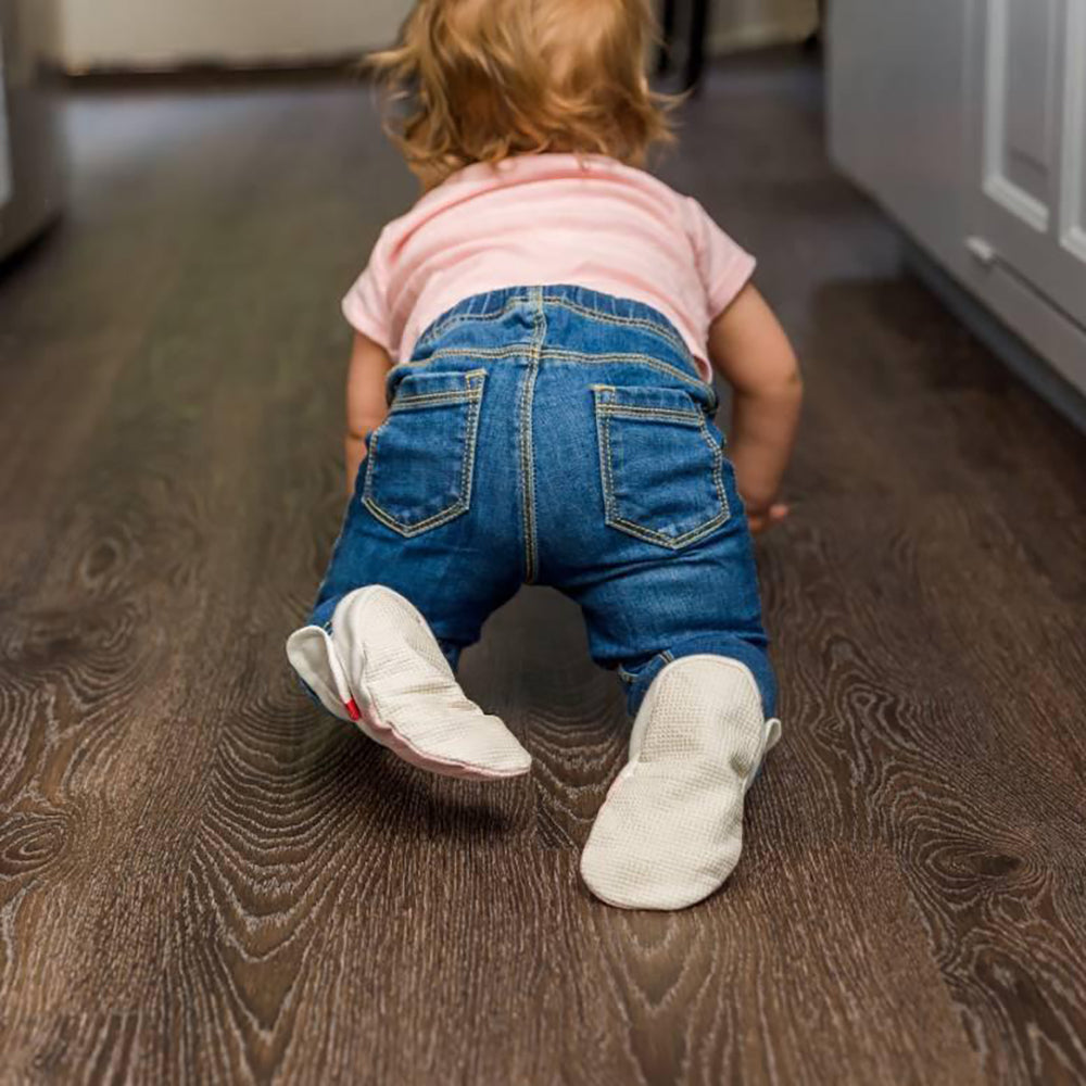 Goumikids Super Soft Organic Stay On Baby Gripper Boots Booties, 6-12M Aqua - VMInnovations