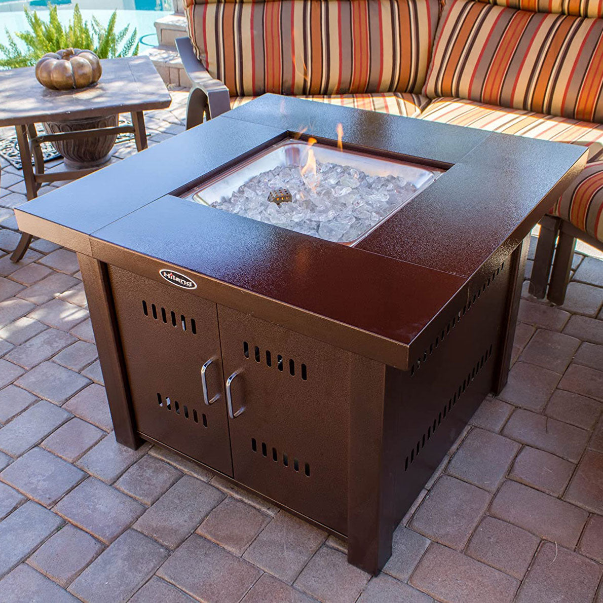 AZ Patio Heaters GS-F-PC Fire Pit 38 In 40,000 BTU Table w/ Glass Bead(Open Box) - VMInnovations
