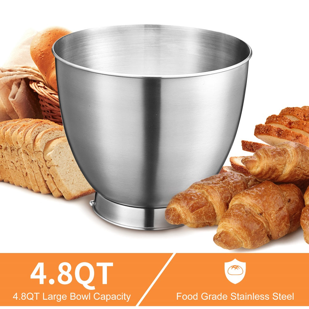 Geek Chef Stainless Steel 4.8 Qt Bowl 12 Speed Baking Food Stand Mixer(Open Box) - VMInnovations