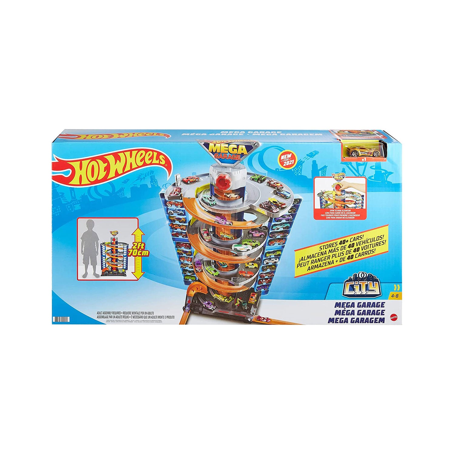 City Mega Garage Playset w/ Corkscrew Elevator & Storage for 60+ Cars (Used) - VMInnovations