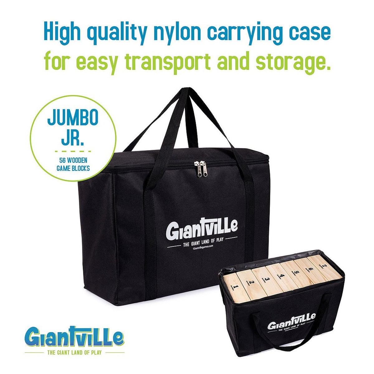 Giantville Giant 56 Piece Jumbo Junior Tumbling Blocks w/ Storage Bag (Open Box)