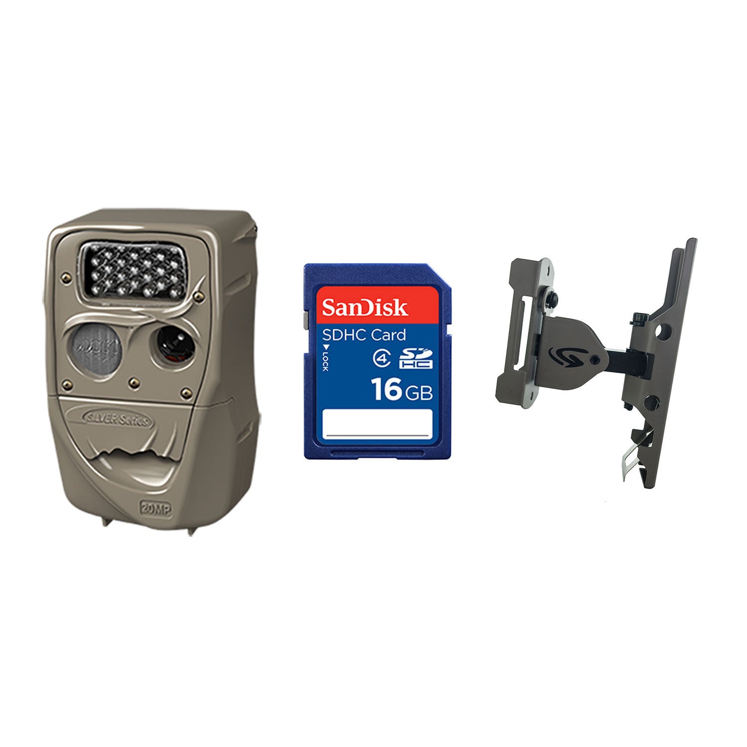 Cuddeback 20MP Black Flash Trail Camera + 16GB SD Card + Game Camera Mount - VMInnovations