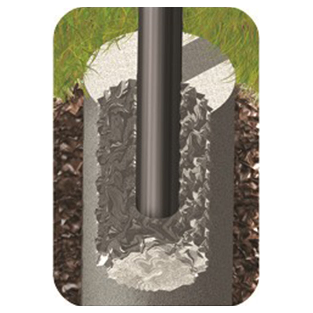 Pilot Rock Jumbo Park Style Steel Outdoor BBQ Charcoal Grill and Post, Black - VMInnovations