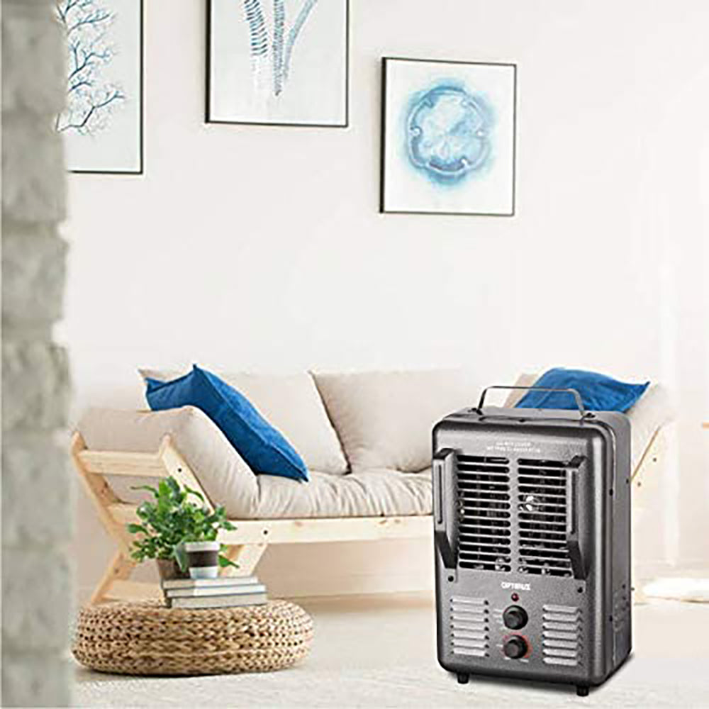 Optimus H-3013 Indoor Electric Utility Space Heater with Thermostat (Open Box) - VMInnovations