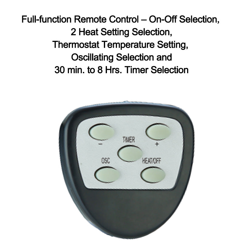 Optimus H-4501 14" Adjustable Oscillating Pedestal Dish Heater w/ Remote Control