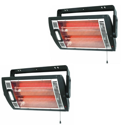 Optimus Portable Garage Shop Electric Quartz Ceiling Mounting Heater (2 Pack)