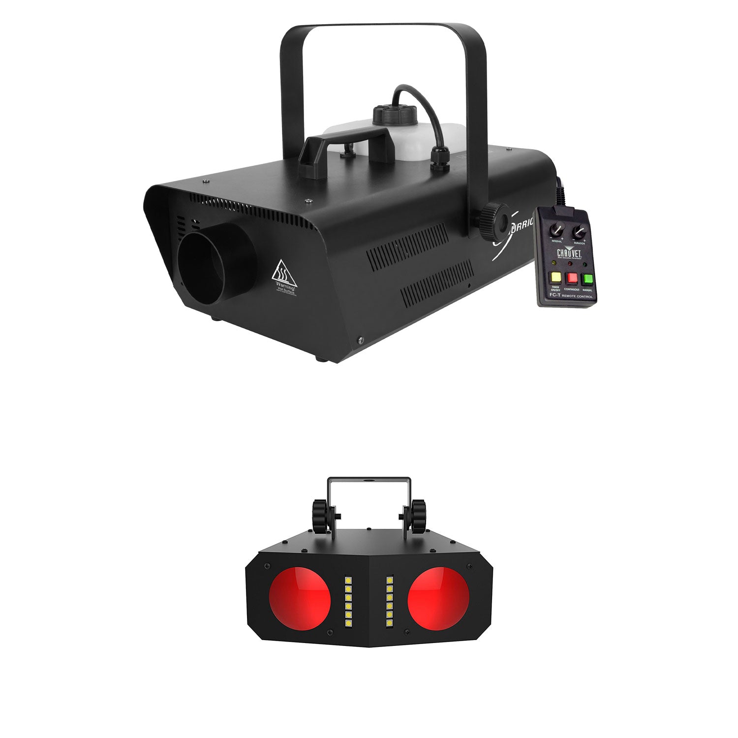 Chauvet DJ Hurricane Smoke Fog Machine + Duo Moon LED Beam Stage Lighting