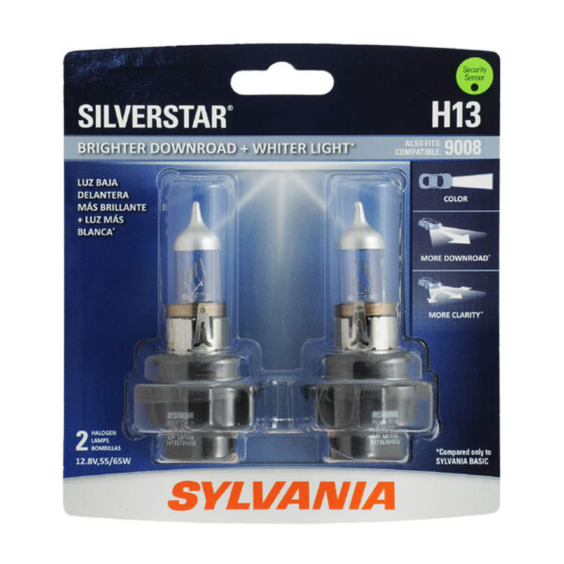 Sylvania H13 SilverStar High Performance Halogen Headlight Bulbs White (2 Pack)