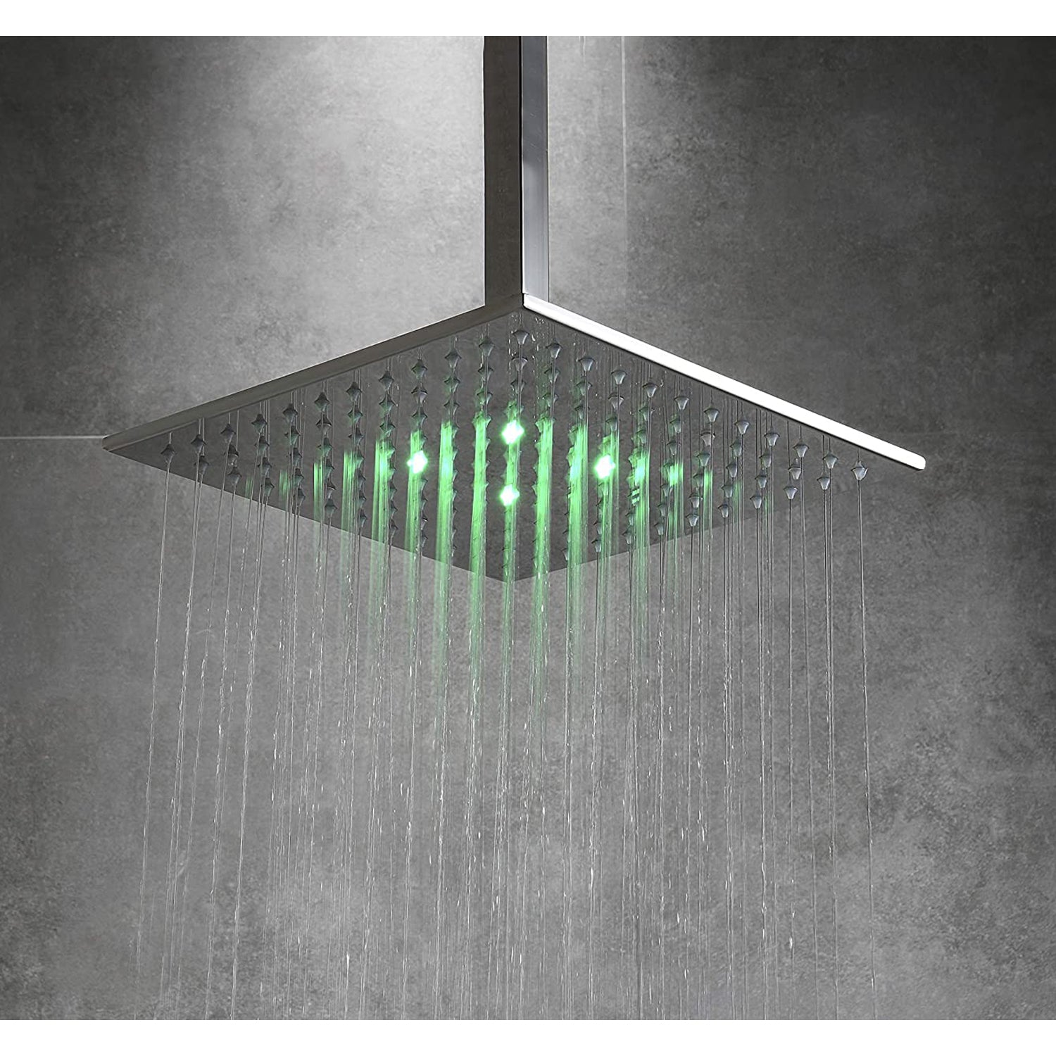 Hongtoo 12" Stainless Steel Hydroelectric LED Rain Waterfall Shower Head (Used)