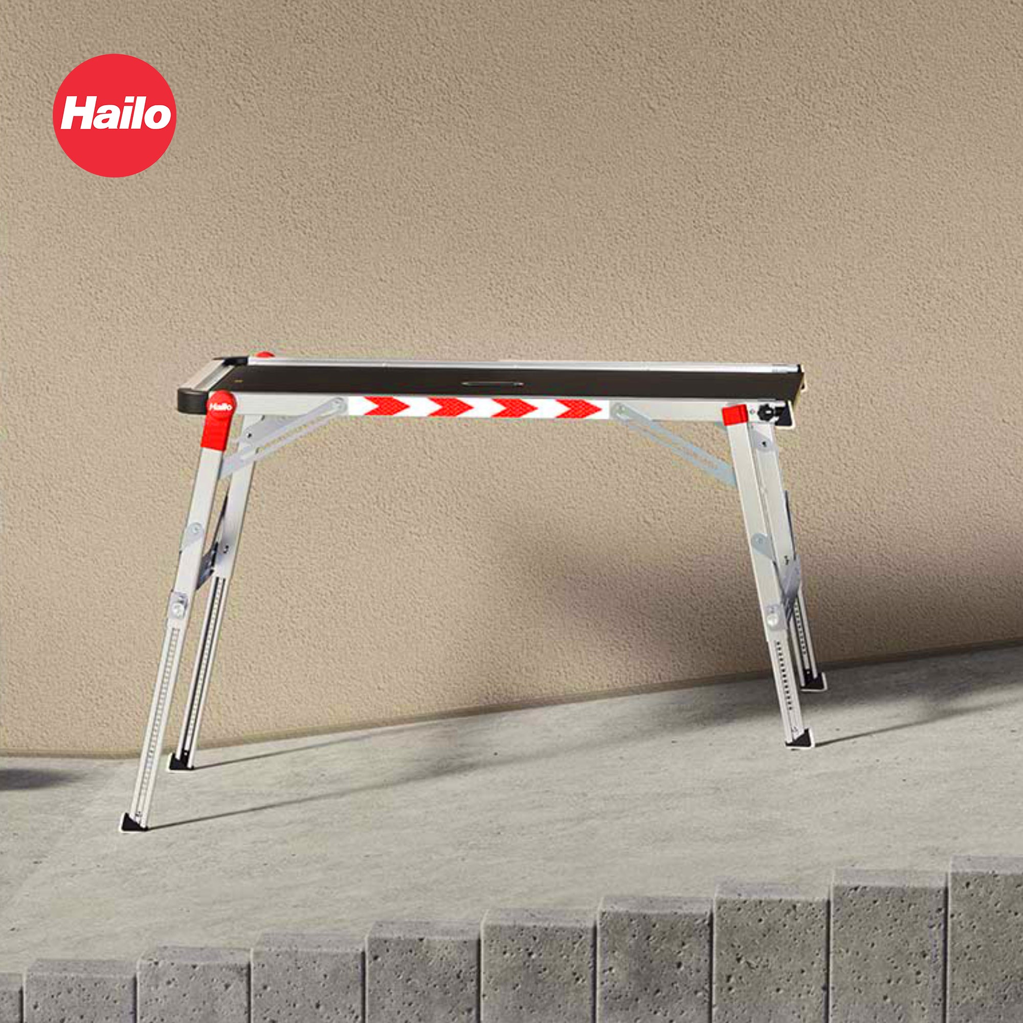 Hailo Adjustable Work Platform TP2 Plus for Ladders & Stairs, Foldable (Used) - VMInnovations