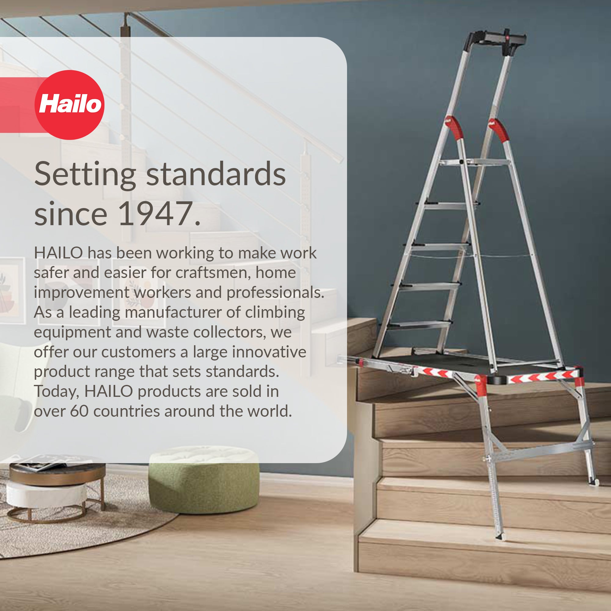 Hailo Adjustable Work Platform TP2 Plus for Ladders & Stairs, Foldable (Used) - VMInnovations