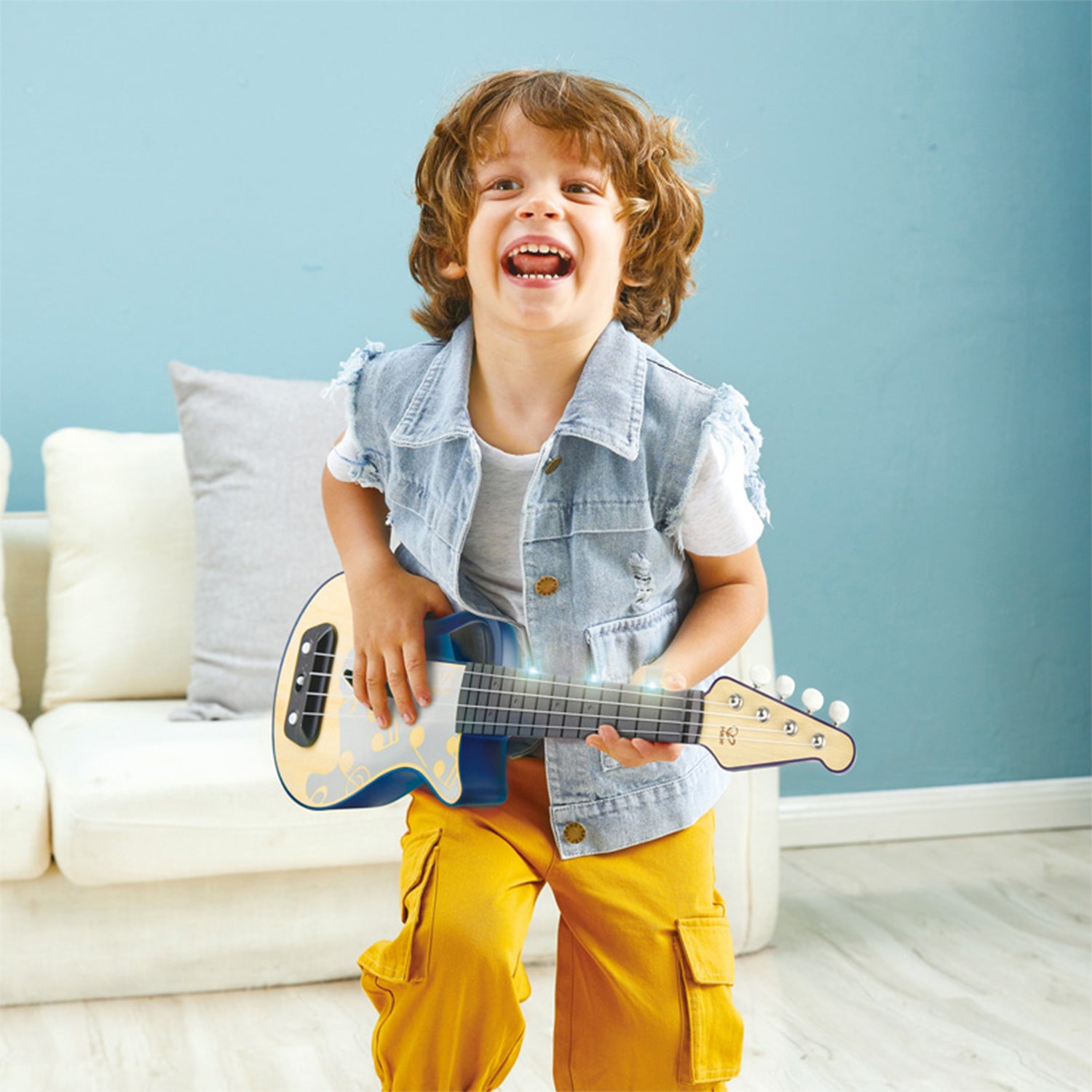 Hape Learn with Lights Electronic Ukulele Teaching Musical Instrument (Open Box) - VMInnovations