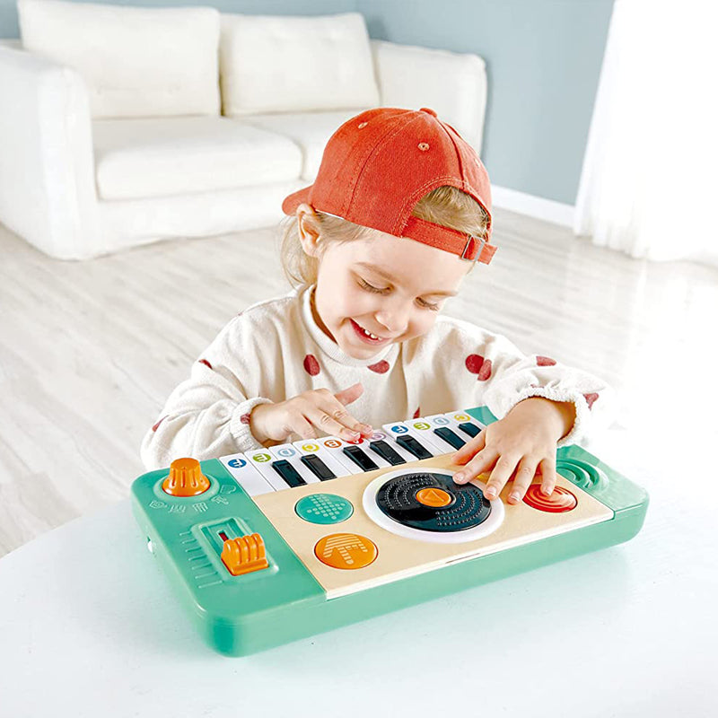 Hape Kids DJ Mix and Spin Studio Music Playset for Kids Ages 1 to 5 Years, Blue