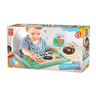Hape Kids DJ Mix and Spin Studio Music Playset for Kids Ages 1 to 5 Years, Blue