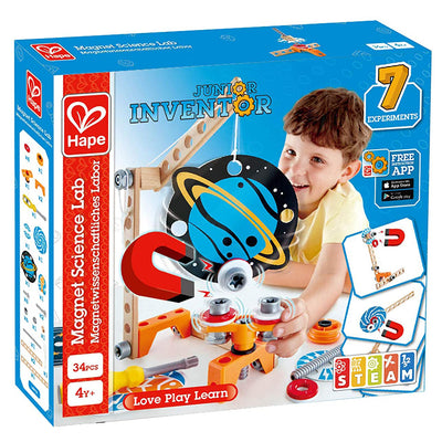Hape Junior Inventor 34 pc Magnetic Science Kit Toy for Ages 4 & Up (Open Box)