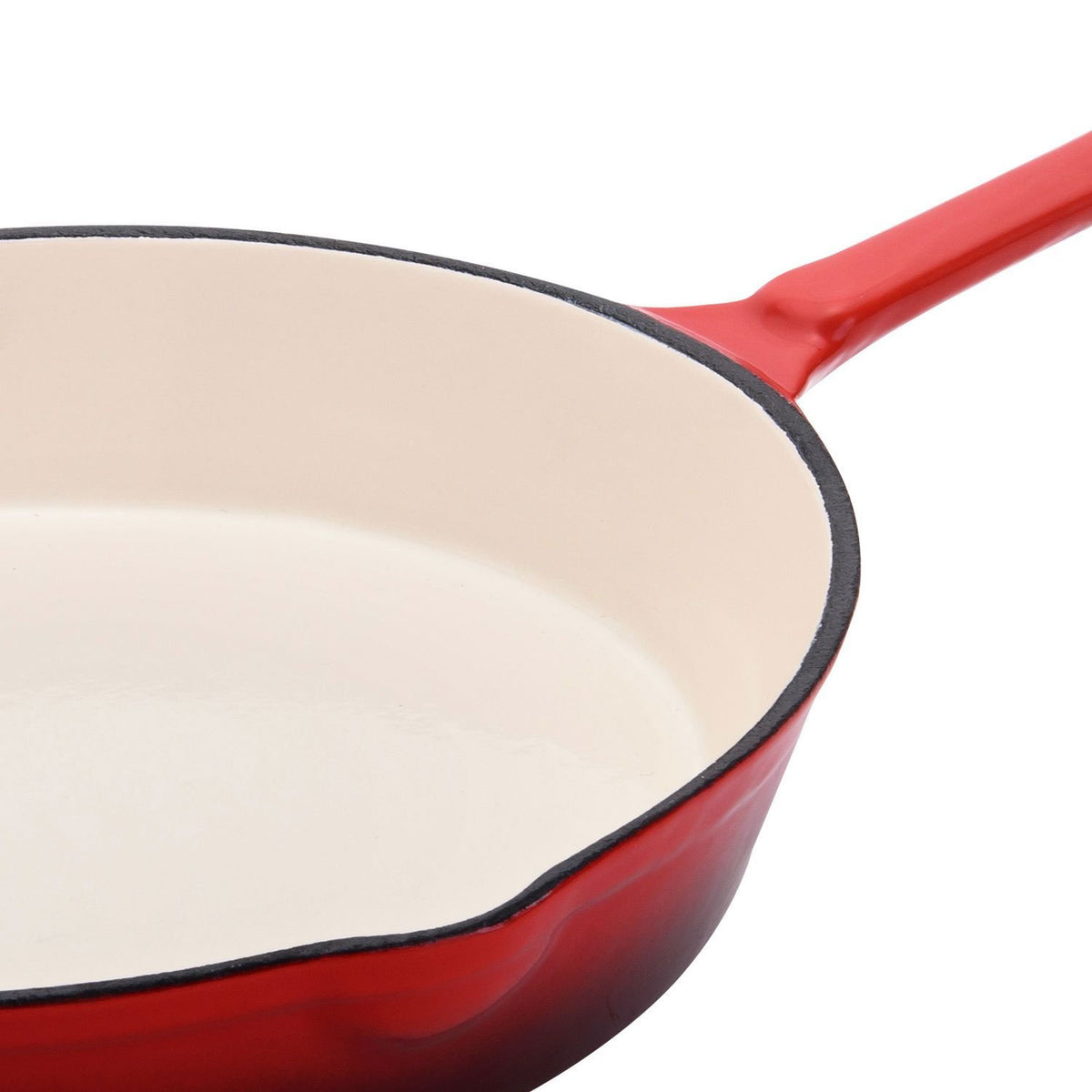 Hamilton Beach Enameled Coated Cast Iron Frying Pan Skillet, Red (Set of 3)