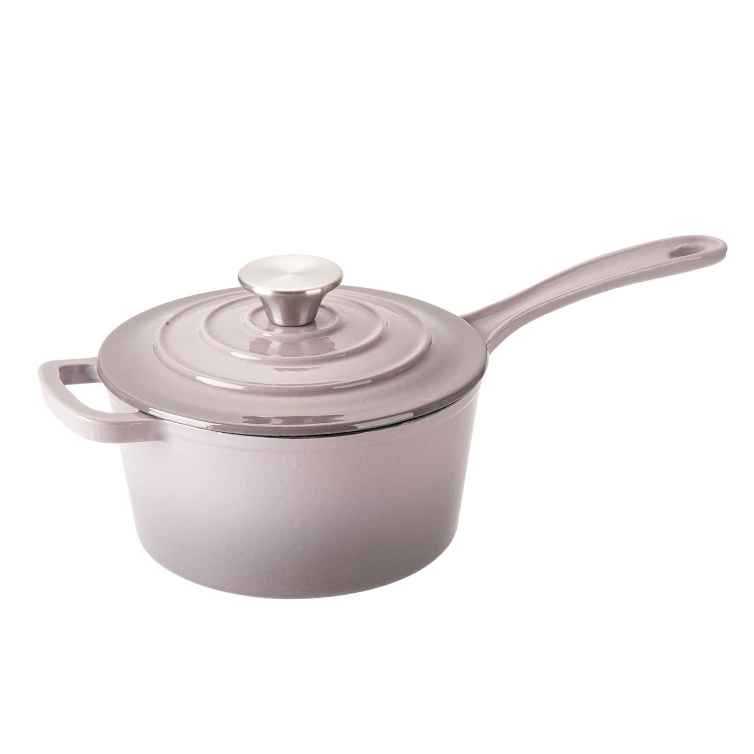 Hamilton Beach Enameled 5.5 Qt Dutch Oven Pot & 2 Qt Cast Iron Sauce Pan, Gray - VMInnovations