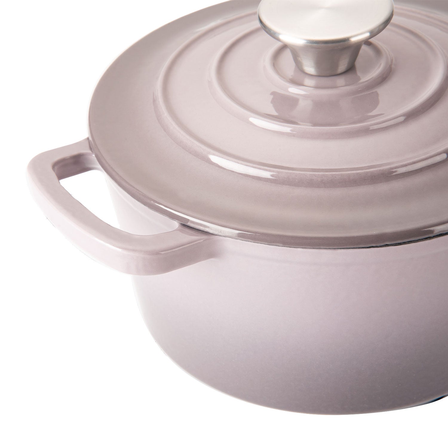 Hamilton Beach Enameled 5.5 Qt Dutch Oven Pot & 2 Qt Cast Iron Sauce Pan, Gray - VMInnovations