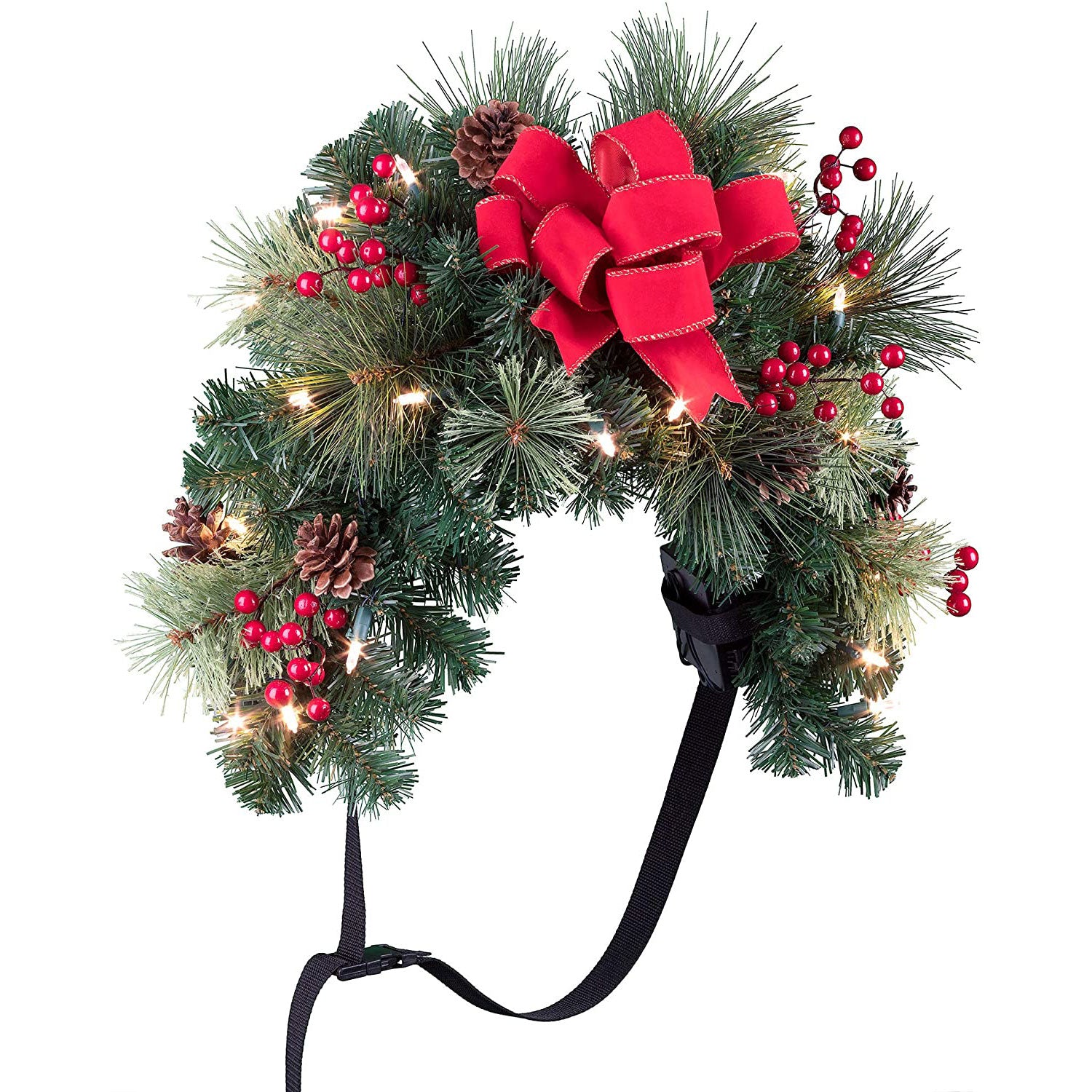 Haute Decor Classic Pre-lit Swag Garland w/ 20 LED Lights, Warm White (Open Box)