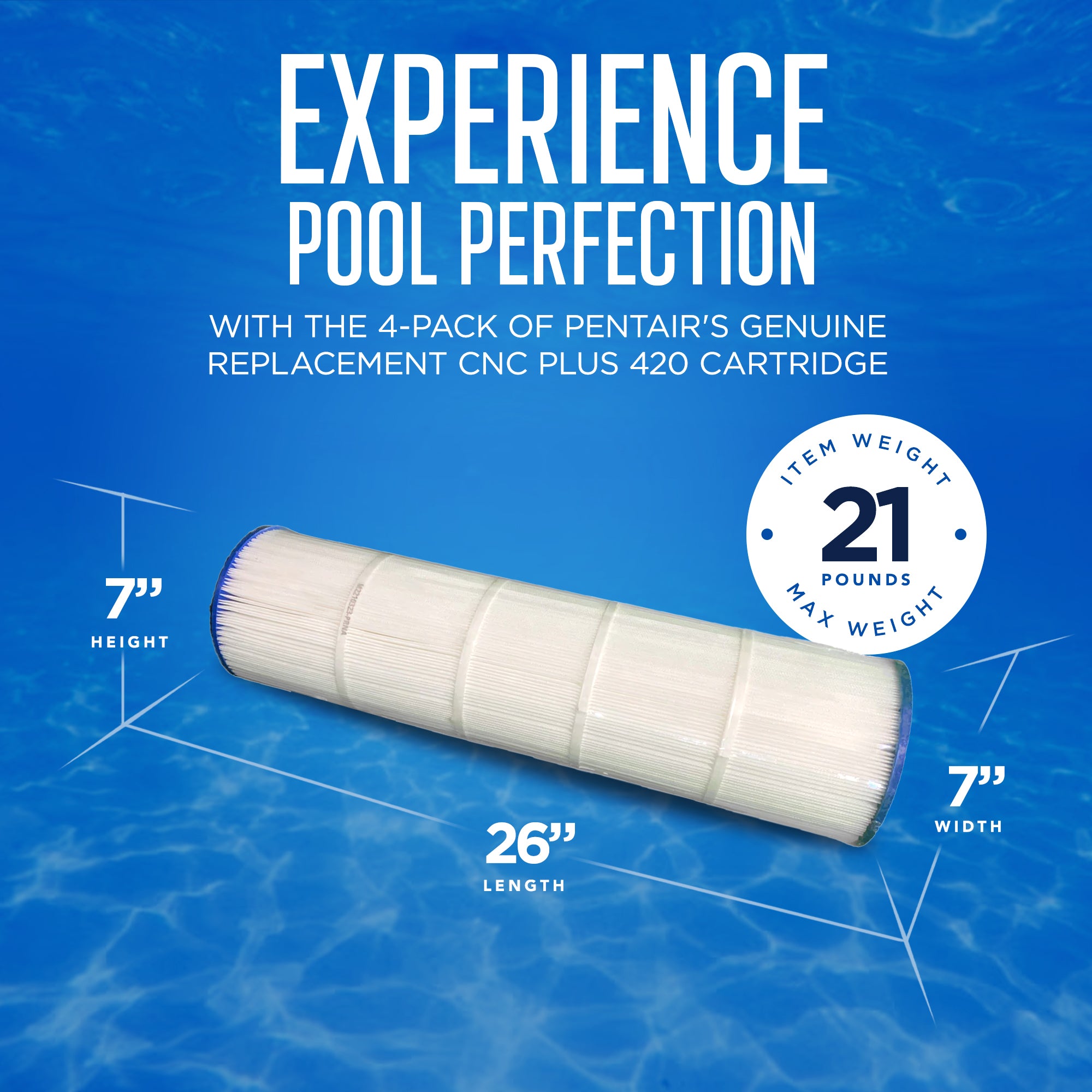 Pentair 420 Cartridge Genuine Replacement CNC Plus for Pool Filtration (4 Pack)
