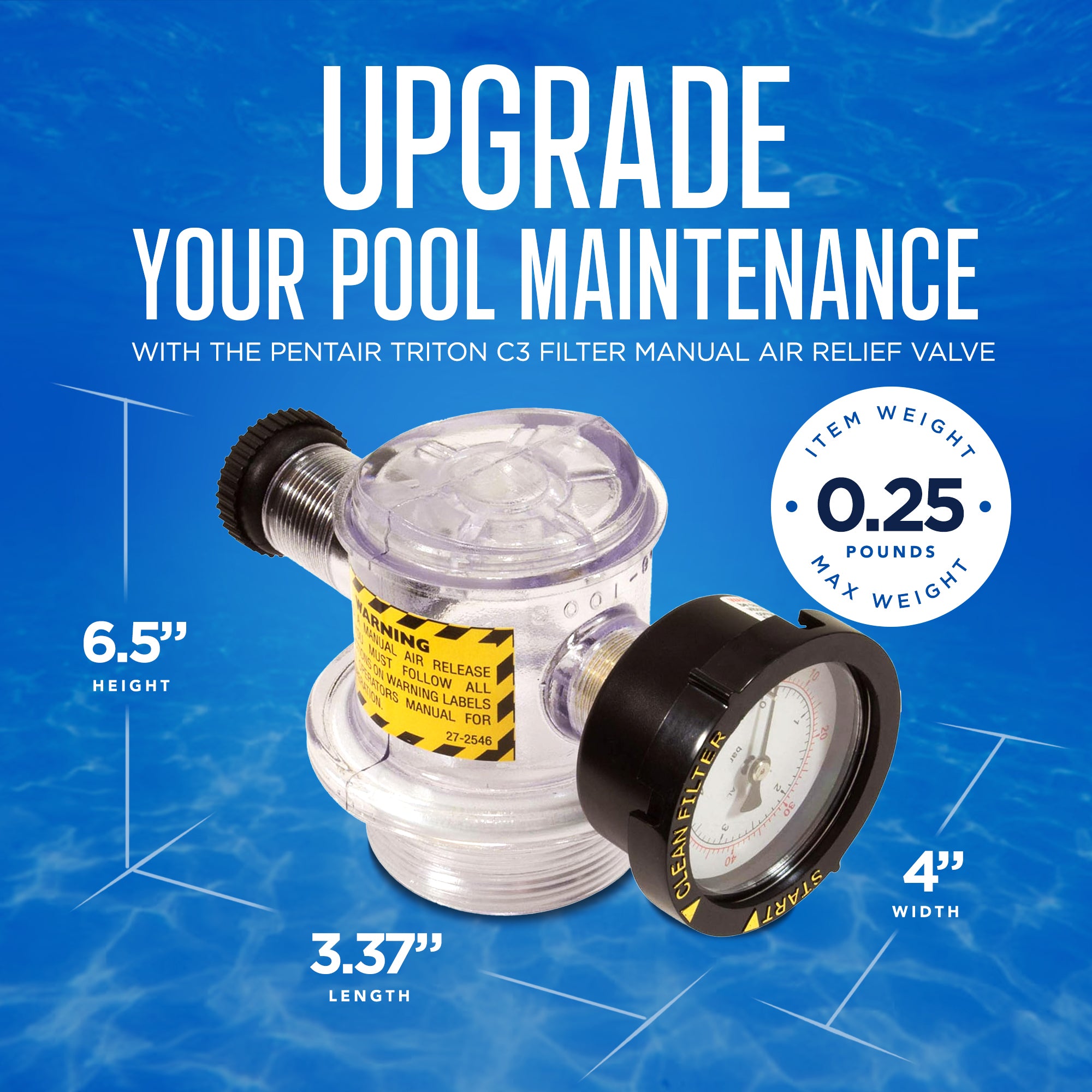 Pentair C3 Filter Manual Air Relief Valve for Pool Replacement Parts (Used) - VMInnovations
