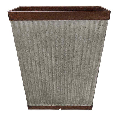 Southern Patio Rustic Resin Outdoor Planter Urn w/ Square Rustic Box Flower Pot