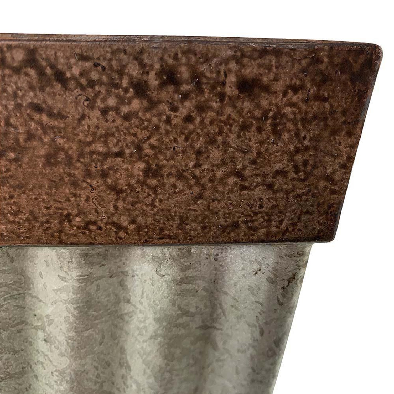 Southern Patio Rustic Resin Outdoor Planter Urn w/ Square Rustic Box Flower Pot - VMInnovations