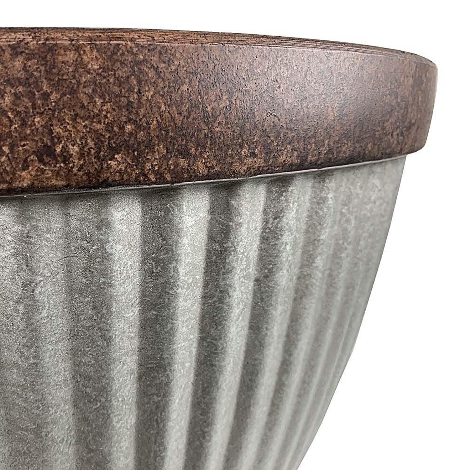 Southern Patio 20.5 Inch Diameter Rustic Resin Outdoor Planter Urn (Open Box) - VMInnovations
