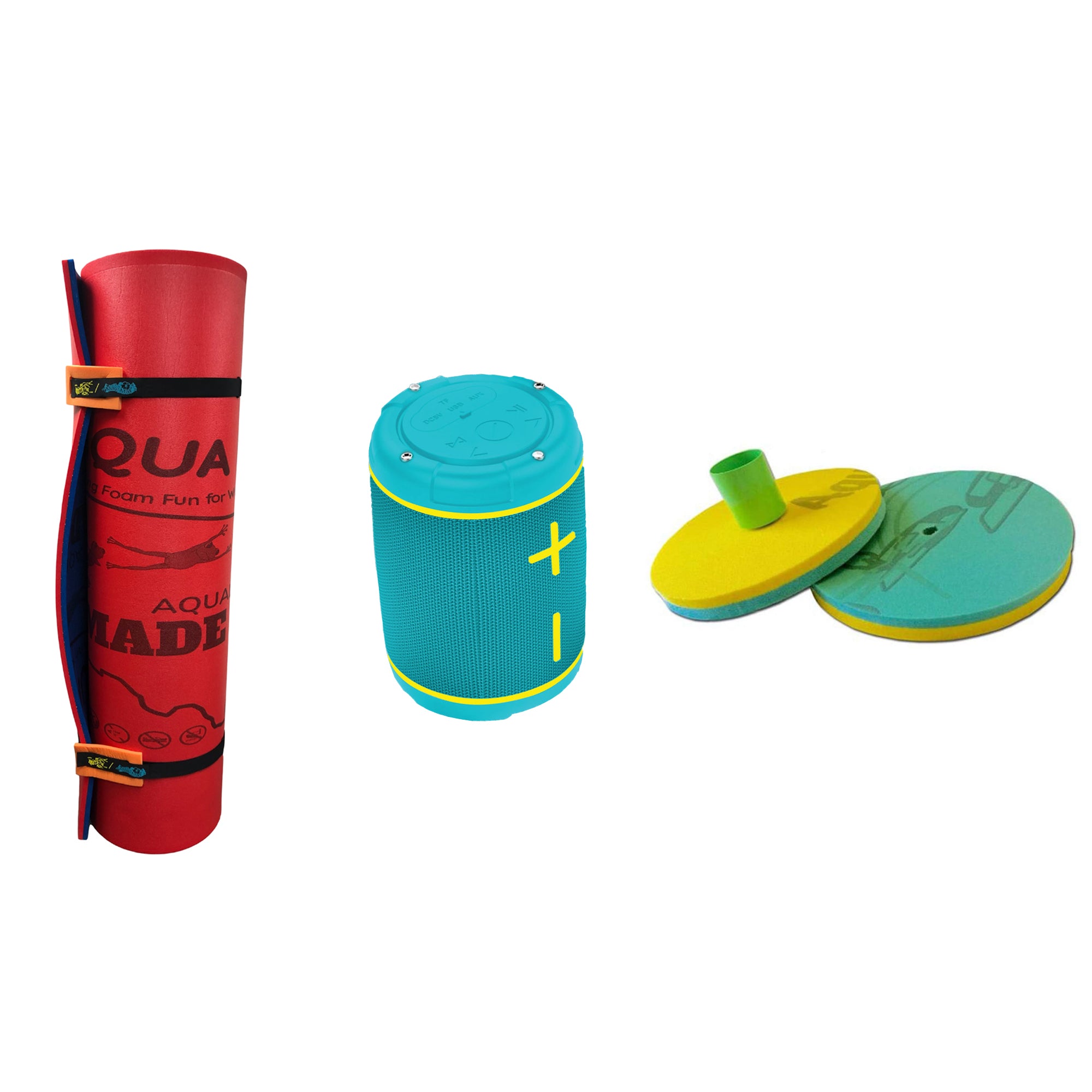 Aqua Lily Pad 20' Floating Island w/Bluetooth Speaker & Beverage Holder (2 Pack) - VMInnovations
