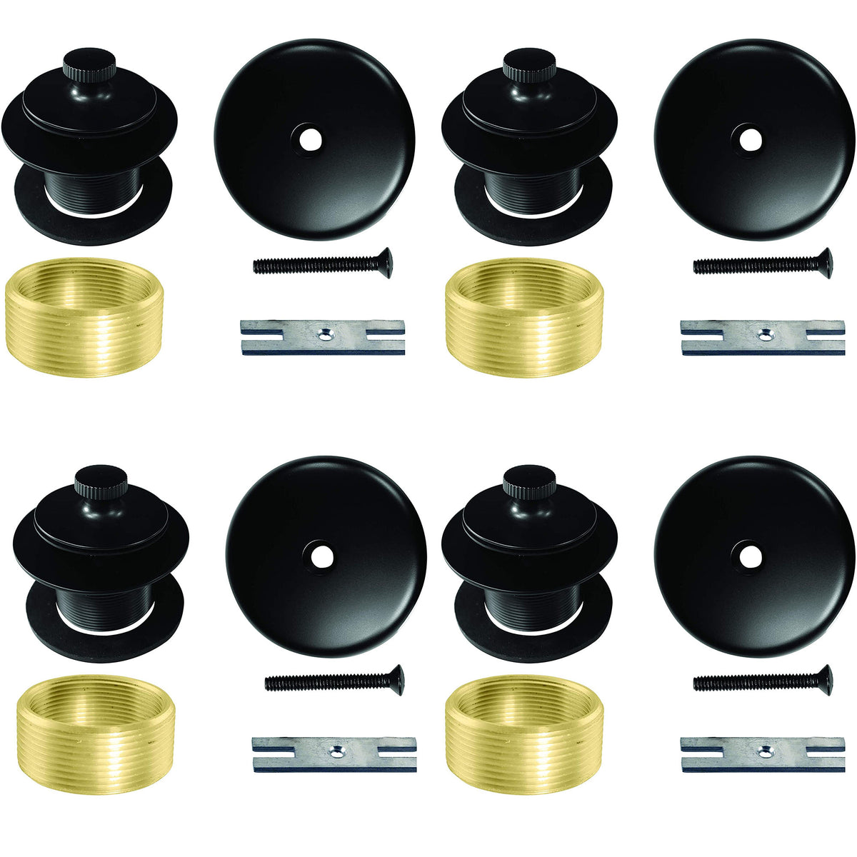 Westbrass 1.5" Dia Twist & Close Bathtub Trim Set w/ 1 Hole Faceplate (4 Pack)