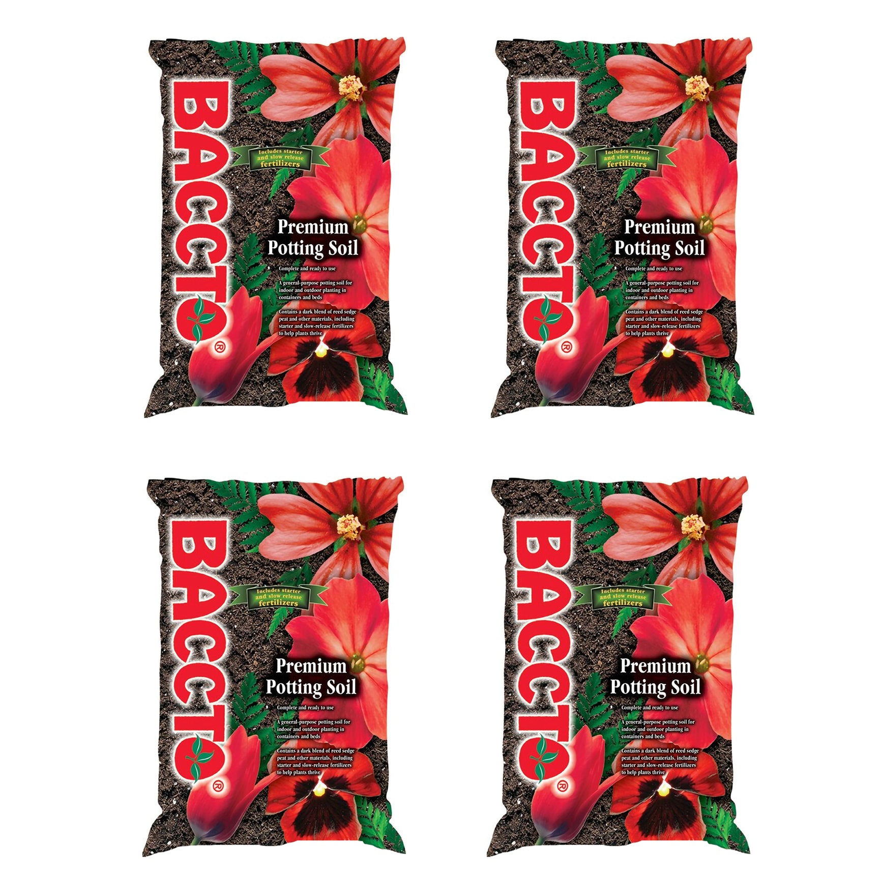 Michigan Peat General All Purpose Premium Potting Soil w/Perlite, 25lbs (4 Pack)