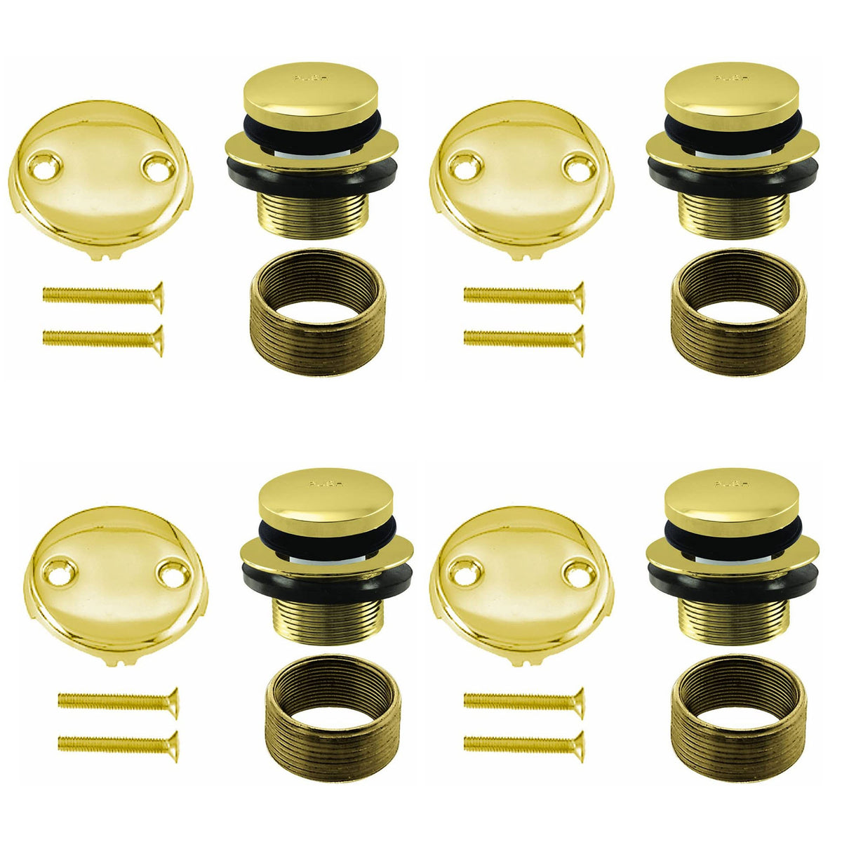 Westbrass 1.5" Universal Tiptoe Bathtub Trim Set w/ 2 Hole Faceplate (4 Pack)