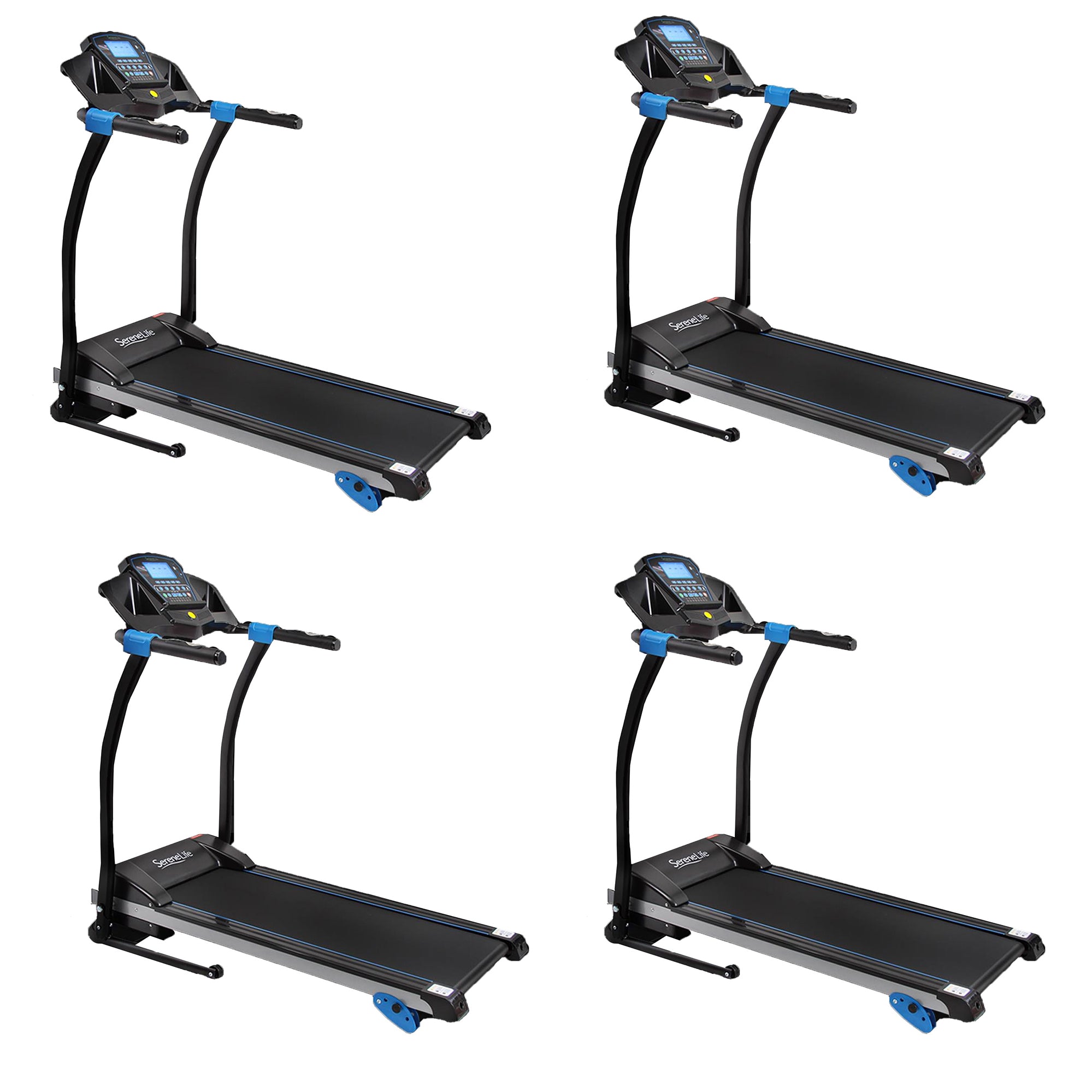 SereneLife Home Gym Fitness Equipment Smart Digital Folding Treadmill (4 Pack)