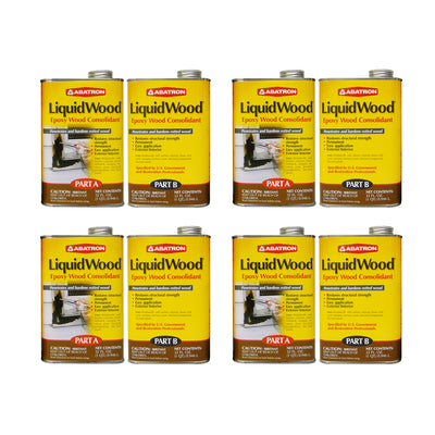 Abatron LW2QKR LiquidWood Epoxy Wood Hardener Compound Parts A & B Kit (4 Pack)
