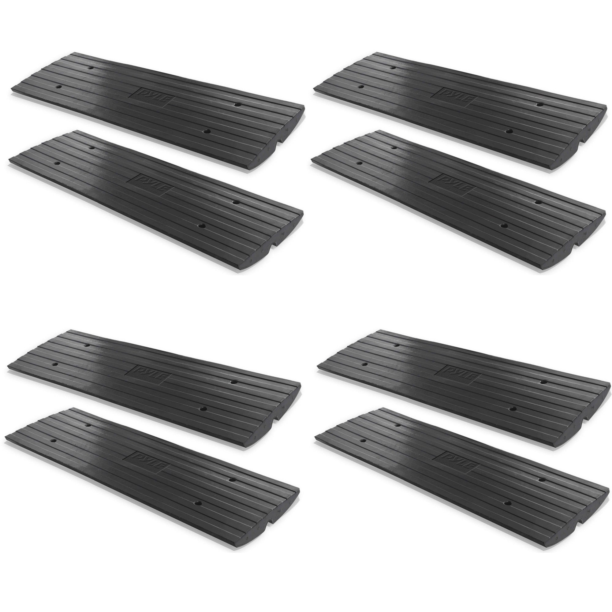 Pyle PCRBDR21 Car/Truck Curbside Driveway Ramp Threshold Bridge Track (8 Pack) - VMInnovations