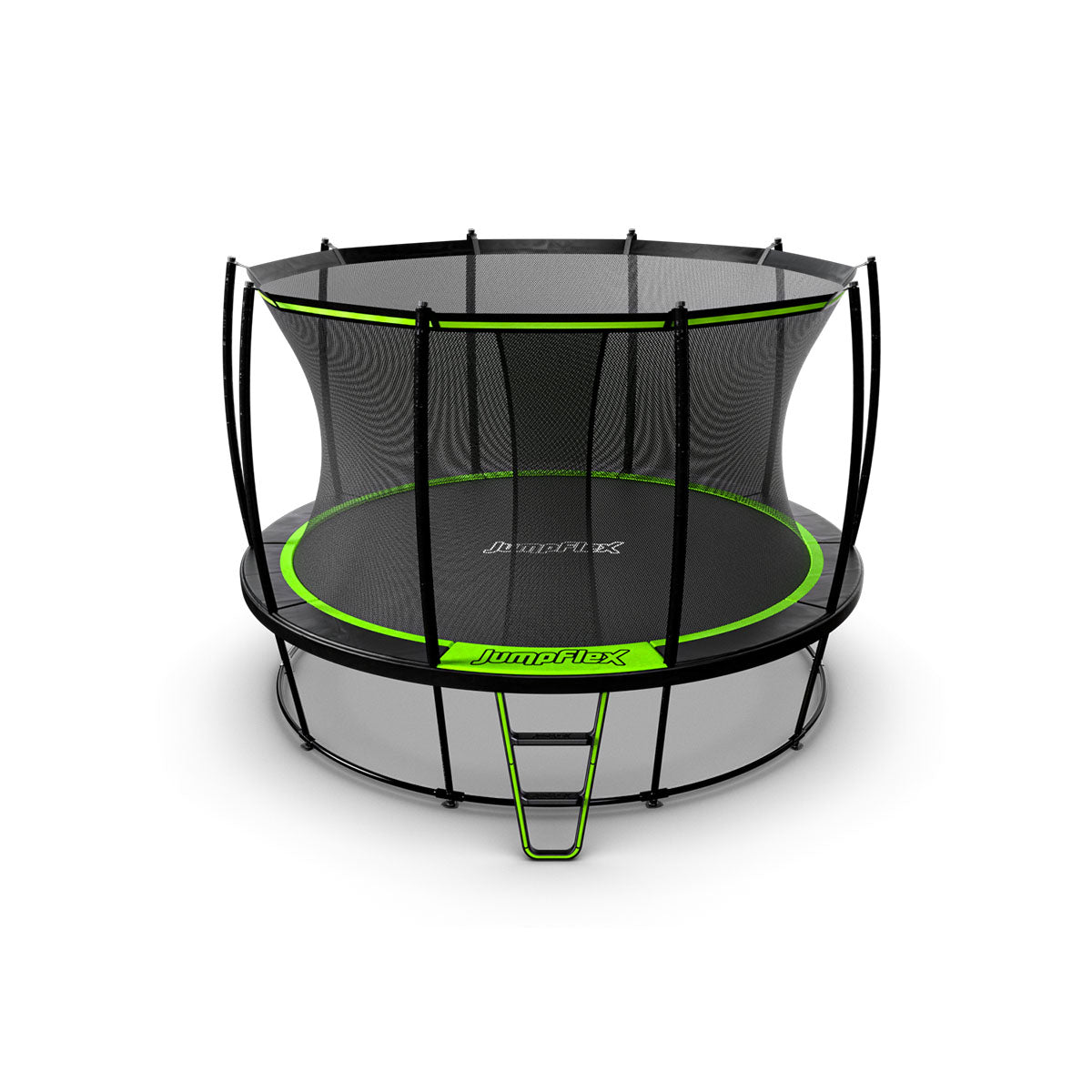 JumpFlex HERO 12' Round Trampoline with Safety Net Enclosure and Net Attachment
