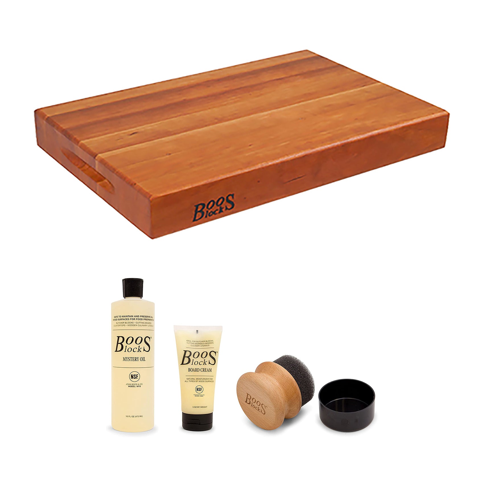 John Boos Cutting Board Bundle with Reversible Board and Maintenance Care Kit - VMInnovations