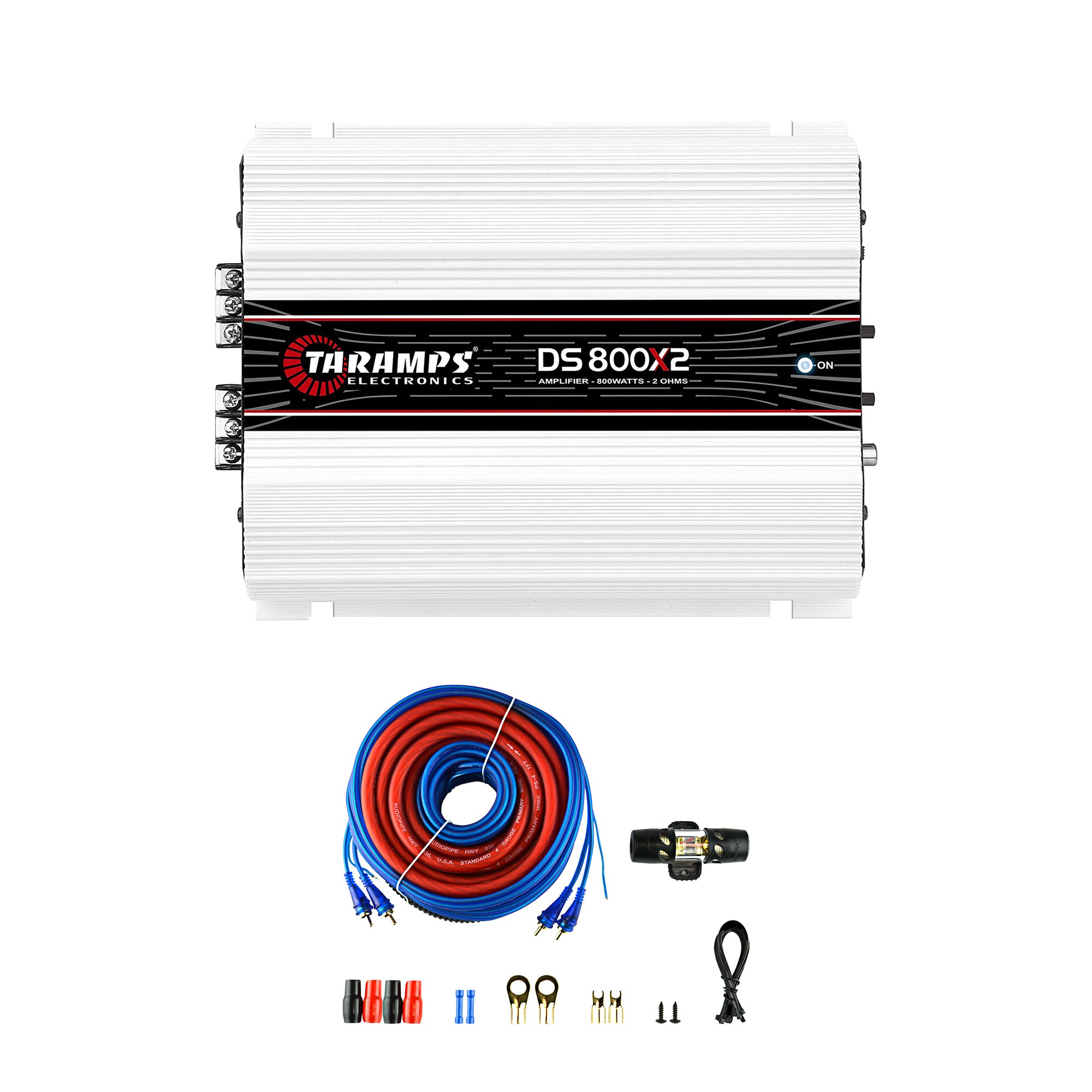 Taramps 800 Watts Car Audio System Amplifier with Audiopipe Amp Installation Kit