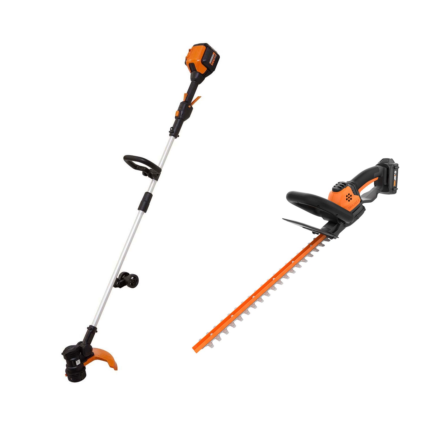 WORX Outdoor Tool Package with Cordless Trimmer/Edger and Cordless Hedge Trimmer